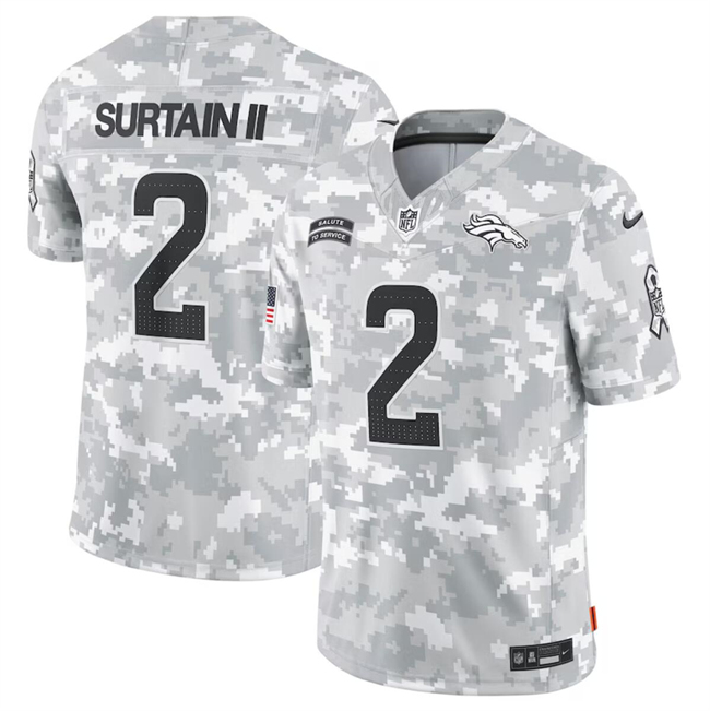 Men's Denver Broncos Active Player Custom 2024 F.U.S.E Arctic Camo Salute to Service Limited Stitched Football Jersey Men's Denver Broncos Active Player Custom 2024 F.U.S.E Arctic Camo Salute to Service Limited Stitched Football Jersey